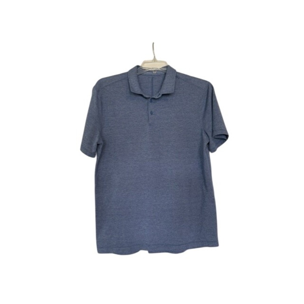 Lululemon Mens Evolution Polo Shirt Blue Heather Short Sleeve Golf Top Size L